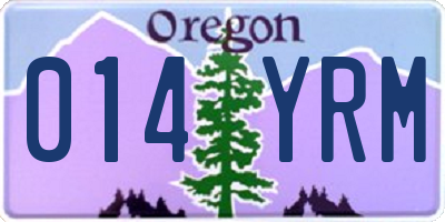 OR license plate 014YRM