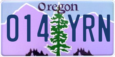 OR license plate 014YRN