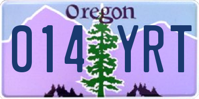 OR license plate 014YRT