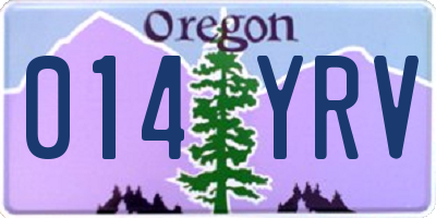 OR license plate 014YRV