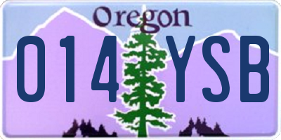 OR license plate 014YSB