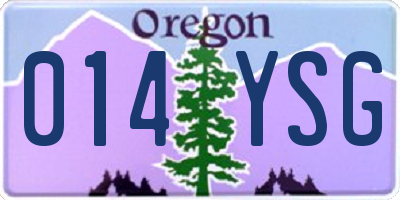 OR license plate 014YSG