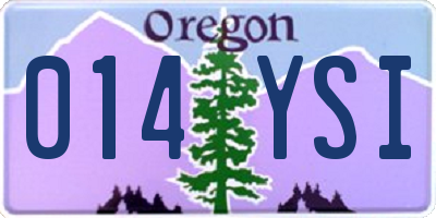 OR license plate 014YSI