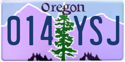 OR license plate 014YSJ