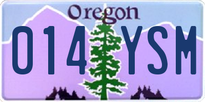 OR license plate 014YSM