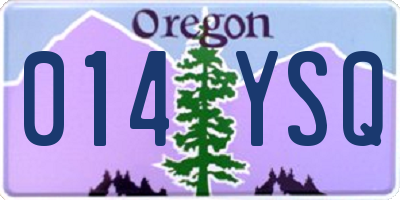 OR license plate 014YSQ