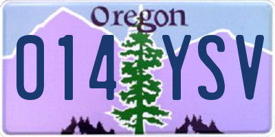 OR license plate 014YSV