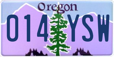 OR license plate 014YSW