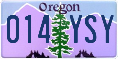 OR license plate 014YSY