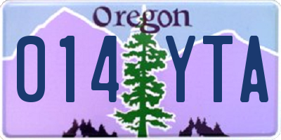 OR license plate 014YTA