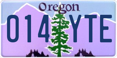 OR license plate 014YTE