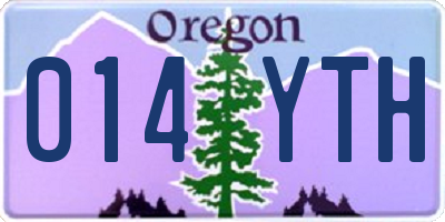 OR license plate 014YTH