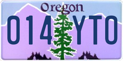 OR license plate 014YTO