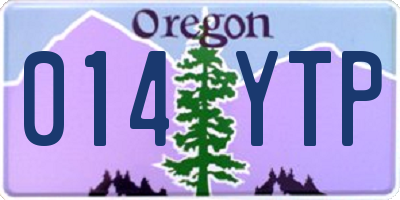 OR license plate 014YTP