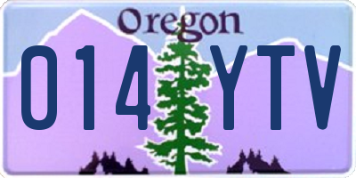 OR license plate 014YTV