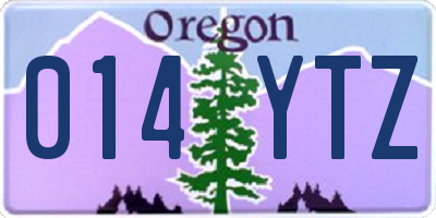 OR license plate 014YTZ