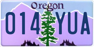 OR license plate 014YUA