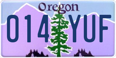 OR license plate 014YUF