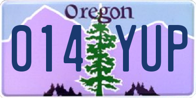 OR license plate 014YUP