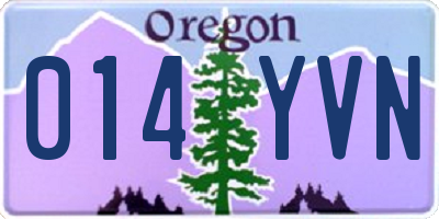OR license plate 014YVN