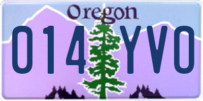 OR license plate 014YVO