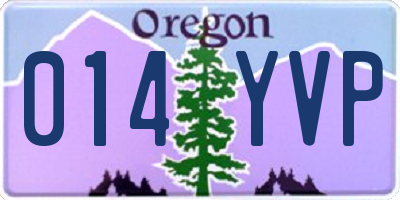 OR license plate 014YVP
