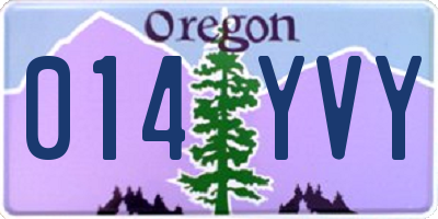 OR license plate 014YVY