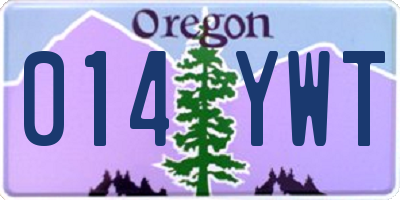 OR license plate 014YWT