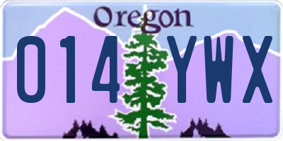 OR license plate 014YWX