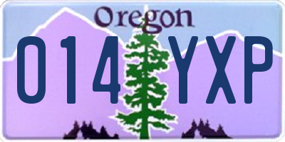 OR license plate 014YXP