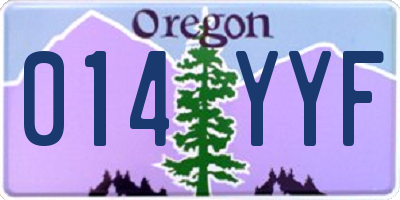 OR license plate 014YYF