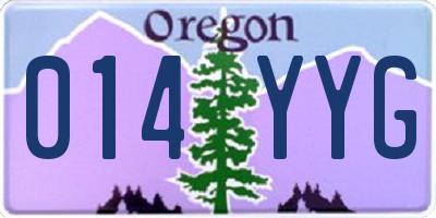 OR license plate 014YYG