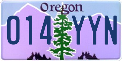 OR license plate 014YYN