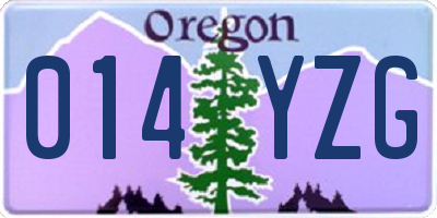 OR license plate 014YZG