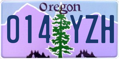 OR license plate 014YZH