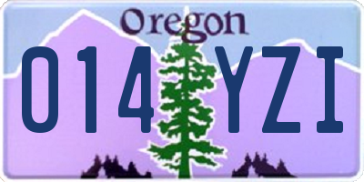 OR license plate 014YZI
