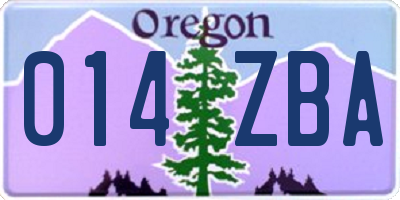OR license plate 014ZBA