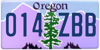 OR license plate 014ZBB