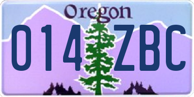 OR license plate 014ZBC