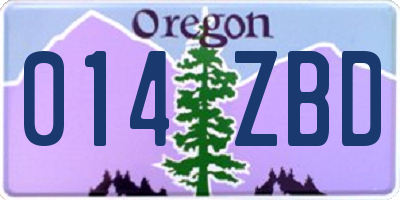 OR license plate 014ZBD