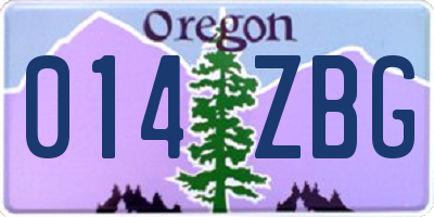 OR license plate 014ZBG