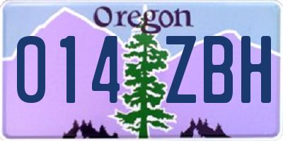 OR license plate 014ZBH