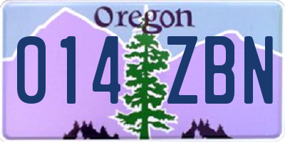 OR license plate 014ZBN