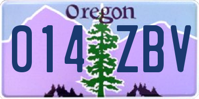 OR license plate 014ZBV