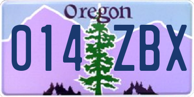 OR license plate 014ZBX