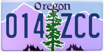OR license plate 014ZCC