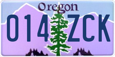 OR license plate 014ZCK