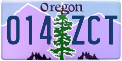 OR license plate 014ZCT