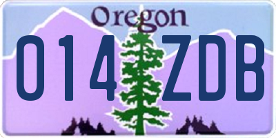 OR license plate 014ZDB