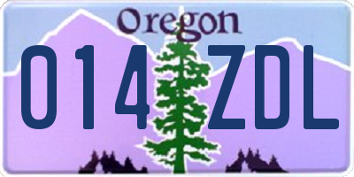OR license plate 014ZDL